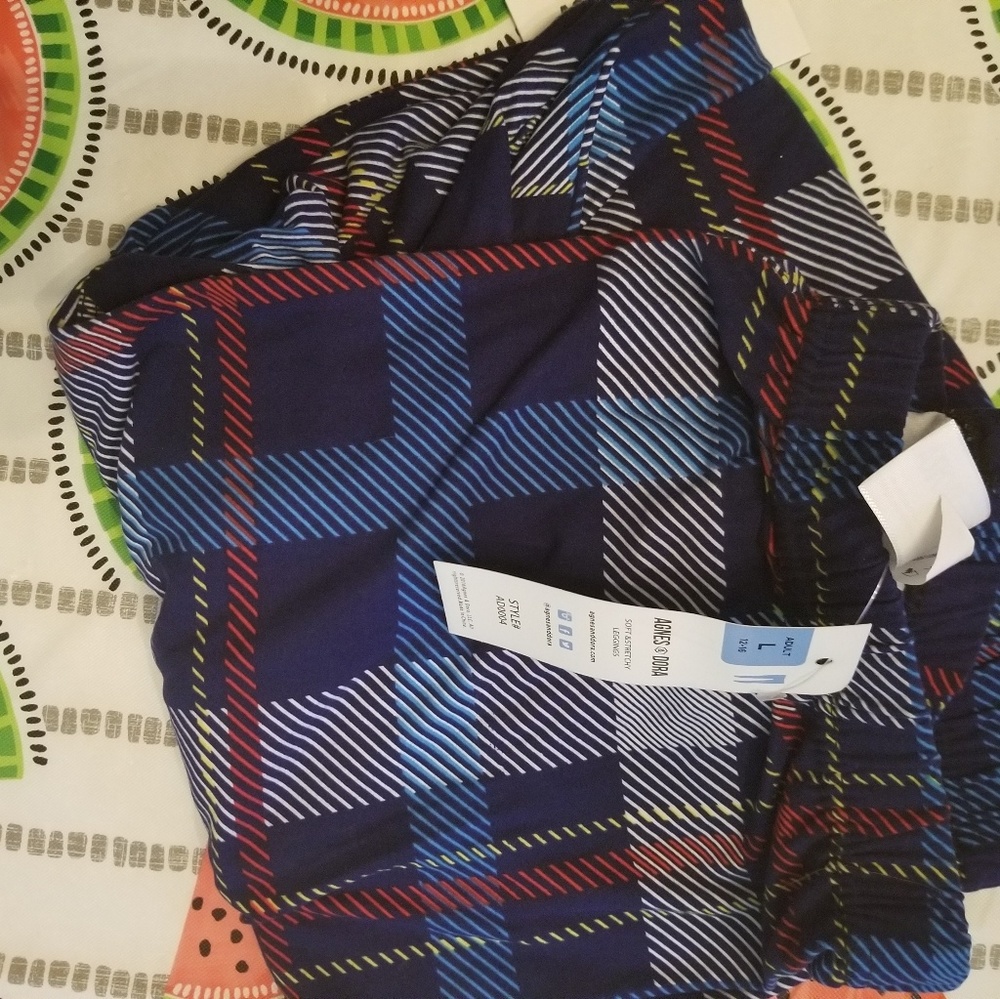 Blue Plaid Agnes and Dora Leggings